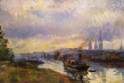 Albert Lebourg Tug Boats at Rouen oil painting picture wholesale